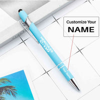 Thumbnail for The Military Transport Airplane C 130 touch pen - light blue with name