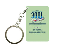 Thumbnail for Extra 300L design on light green designed key chain, double-side print