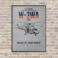 Thumbnail for PZL-Świdnik W-3WA Sokół vertical canvas print - framed - light gray background