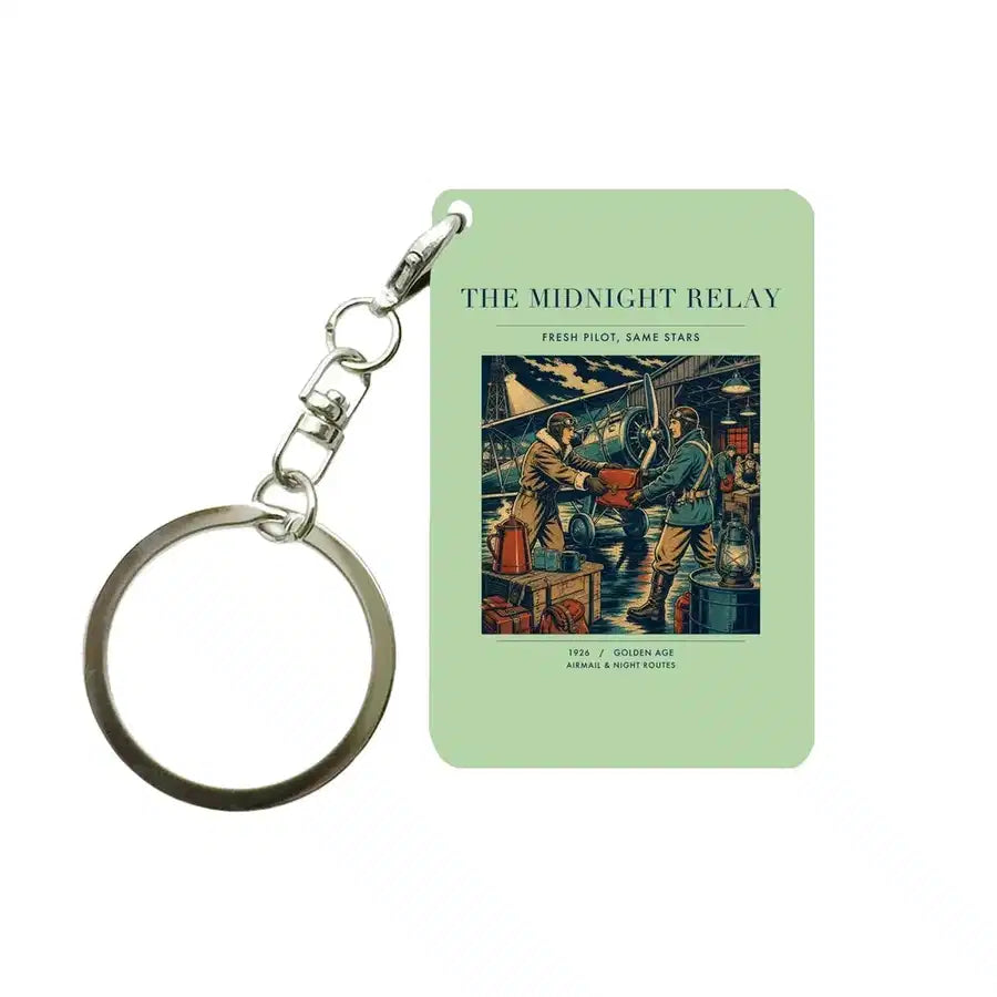 VINTAGE G4149 - The Midnight Relay - Designed Key Chain design on lightgreen