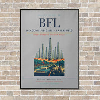 Thumbnail for Meadows Field BFL — Bakersfield vertical canvas print - framed - light gray background