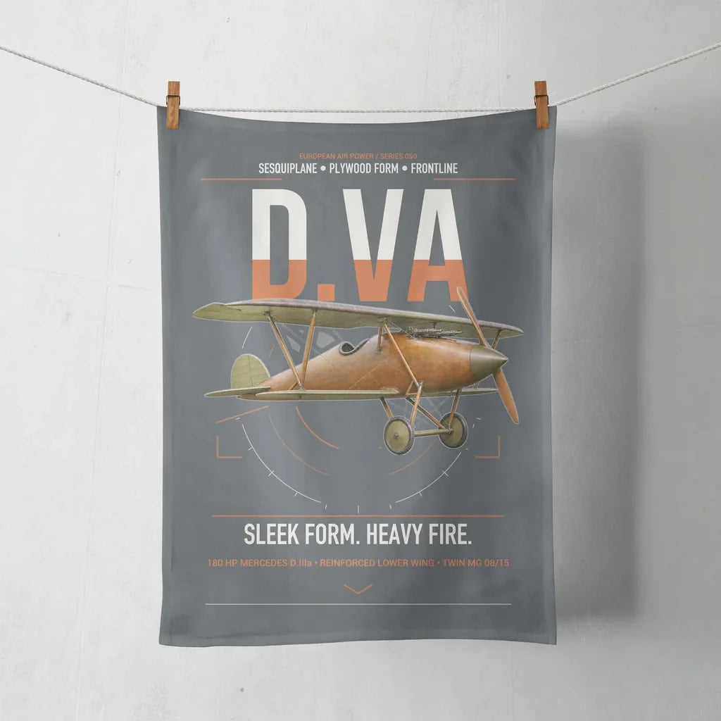 Albatros D.Va design on gray towel