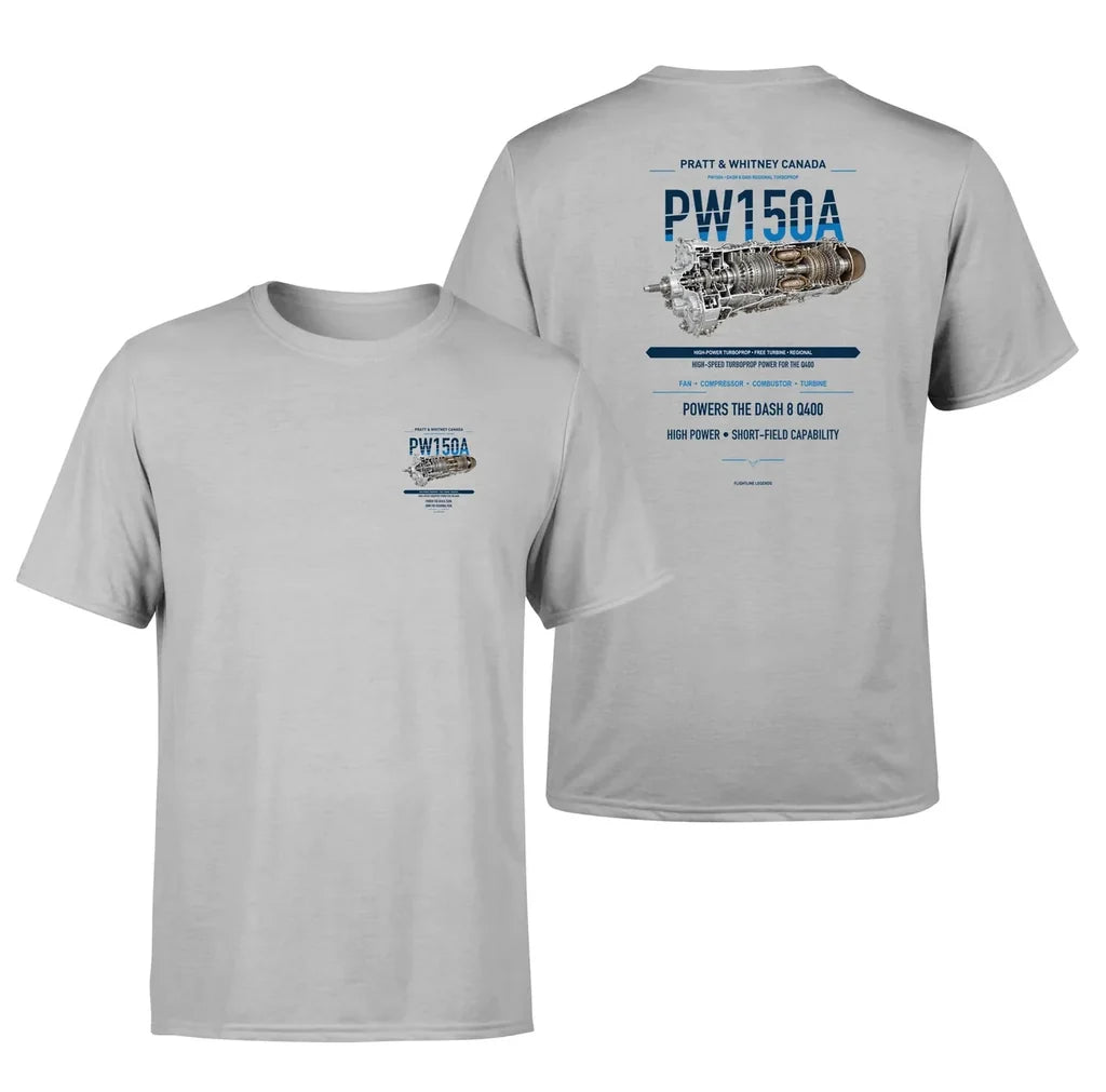 PW150A design on light gray t shirt