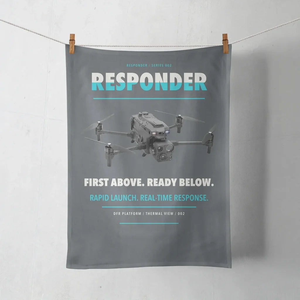 BRINC Responder design on gray towel