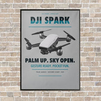 Thumbnail for DJI Spark vertical canvas print - framed - light gray background