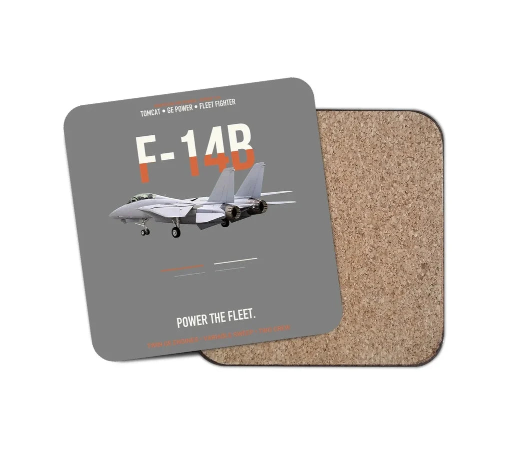 F-14B Tomcat Power The Fleet design on gray 1 piece coaster