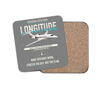 Thumbnail for Cessna Citation Longitude design on gray 1 piece coaster