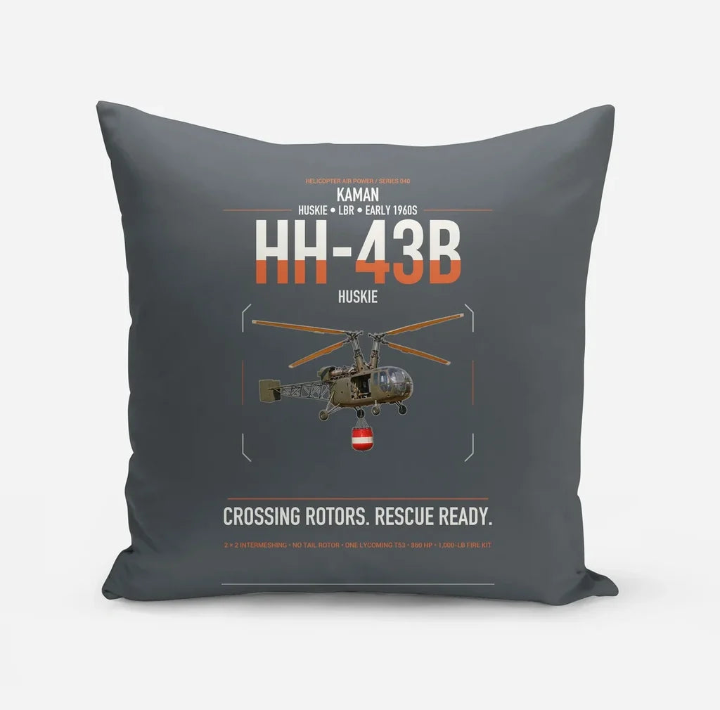 Kaman HH-43B Huskie design on gray pillow