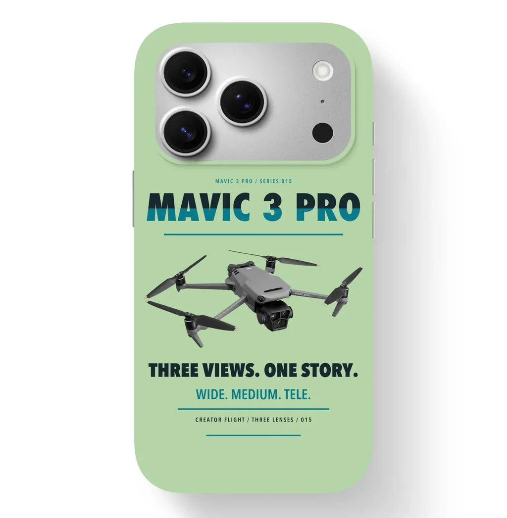 DJI Mavic 3 Pro Case design on light green iphone case