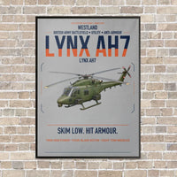 Thumbnail for Westland Lynx AH7 vertical canvas print - framed - light gray background