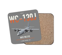 Thumbnail for WC-130J Hurricane Hunter design on gray 1 piece coaster