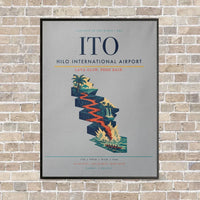 Thumbnail for Hilo International Airport ITO vertical canvas print - framed - light gray background