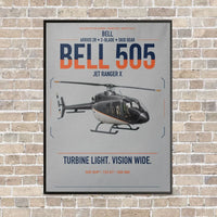 Thumbnail for Bell 505 Jet Ranger X vertical canvas print - framed - light gray background