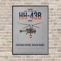 Thumbnail for Kaman HH-43B Huskie vertical canvas print - framed - light gray background