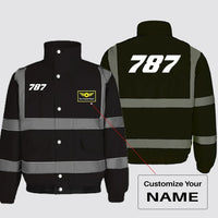 Thumbnail for 787 Flat Text Designed Reflective Winter Jackets - view 11