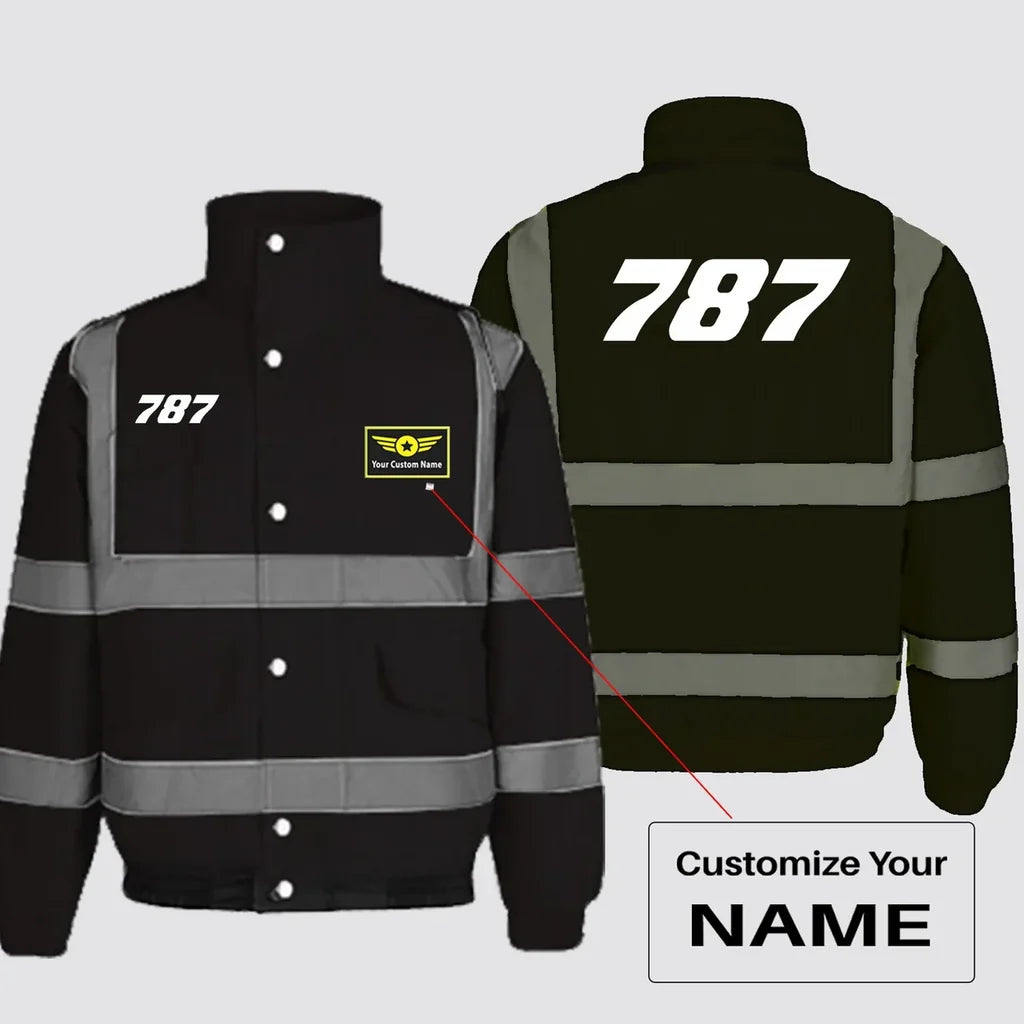 787 Flat Text Designed Reflective Winter Jackets - view 11