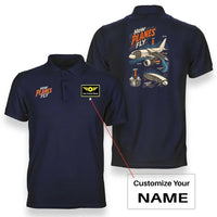 Thumbnail for SIGNAL 616 - How Planes Fly V2 - Double-Side Polo design on navy blue double side polo with custom name badge