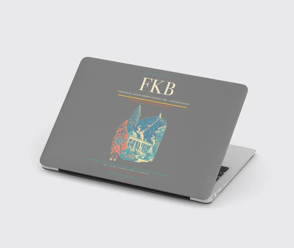 Karlsruhe–Baden-Baden Airport (FKB) design on gray MacBook case