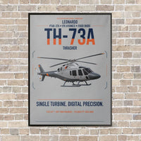 Thumbnail for Leonardo TH-73A Thrasher vertical canvas print - framed - light gray background