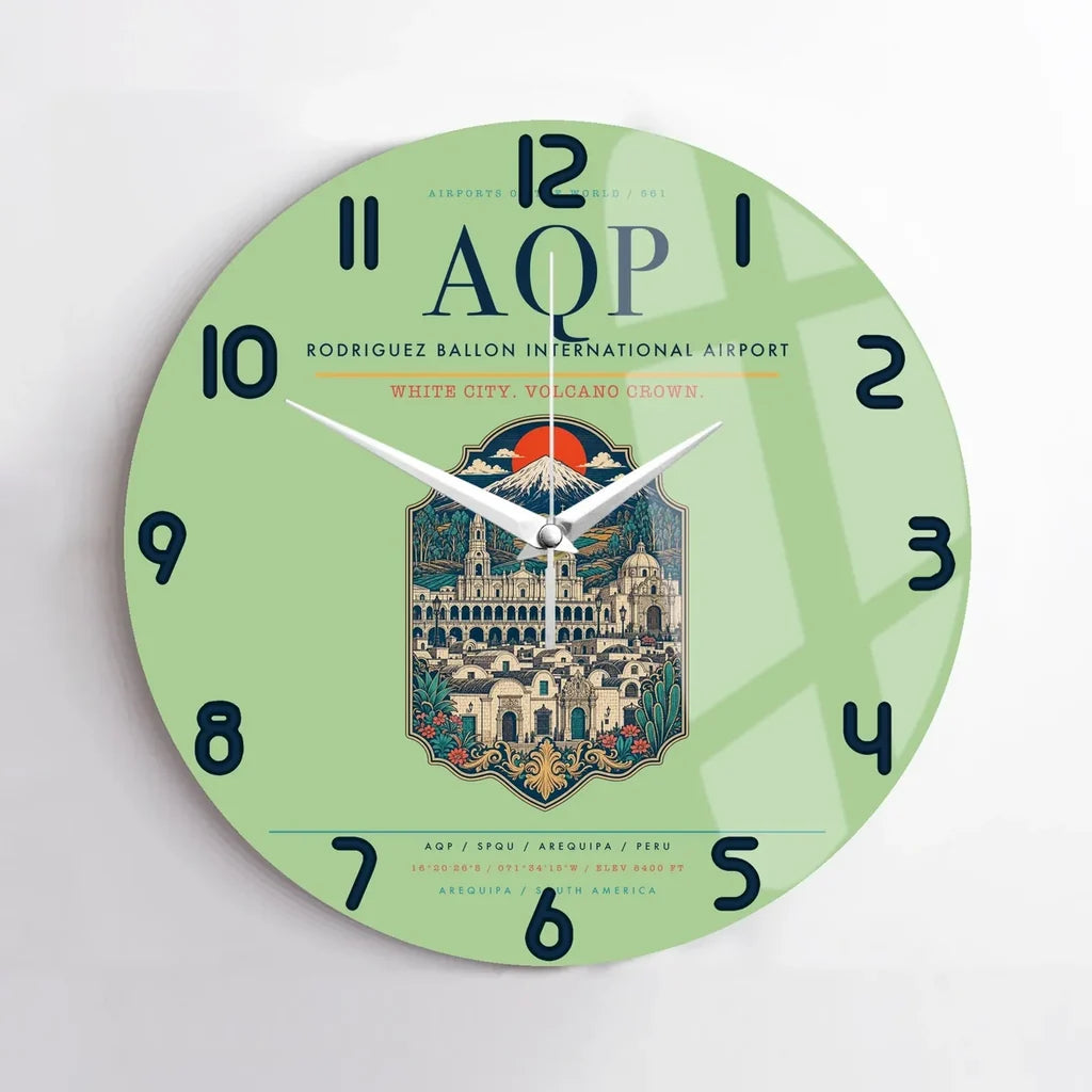 Rodriguez Ballon International Airport AQP Wall-Clock No-Frame - Light Green