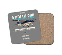 Thumbnail for Daher Kodiak 900 design on gray 1 piece coaster