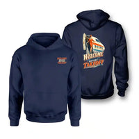 Thumbnail for SIGNAL 667 - Welcome Begins Before Takeoff - Double-Side Hoodie design on navy blue double side hoodie