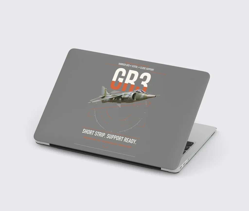 Hawker Siddeley Harrier GR3 design on gray MacBook case