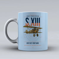 Thumbnail for SPAD S.XIII C.1 design on light blue ceramic mug, double-side print