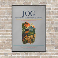 Thumbnail for Yogyakarta International Airport JOG vertical canvas print - framed - light gray background