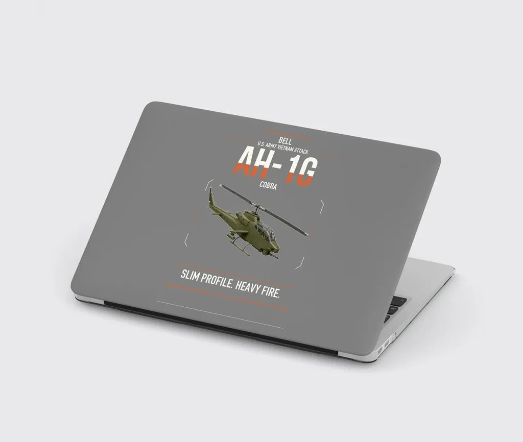 Bell AH-1G Cobra design on gray MacBook case