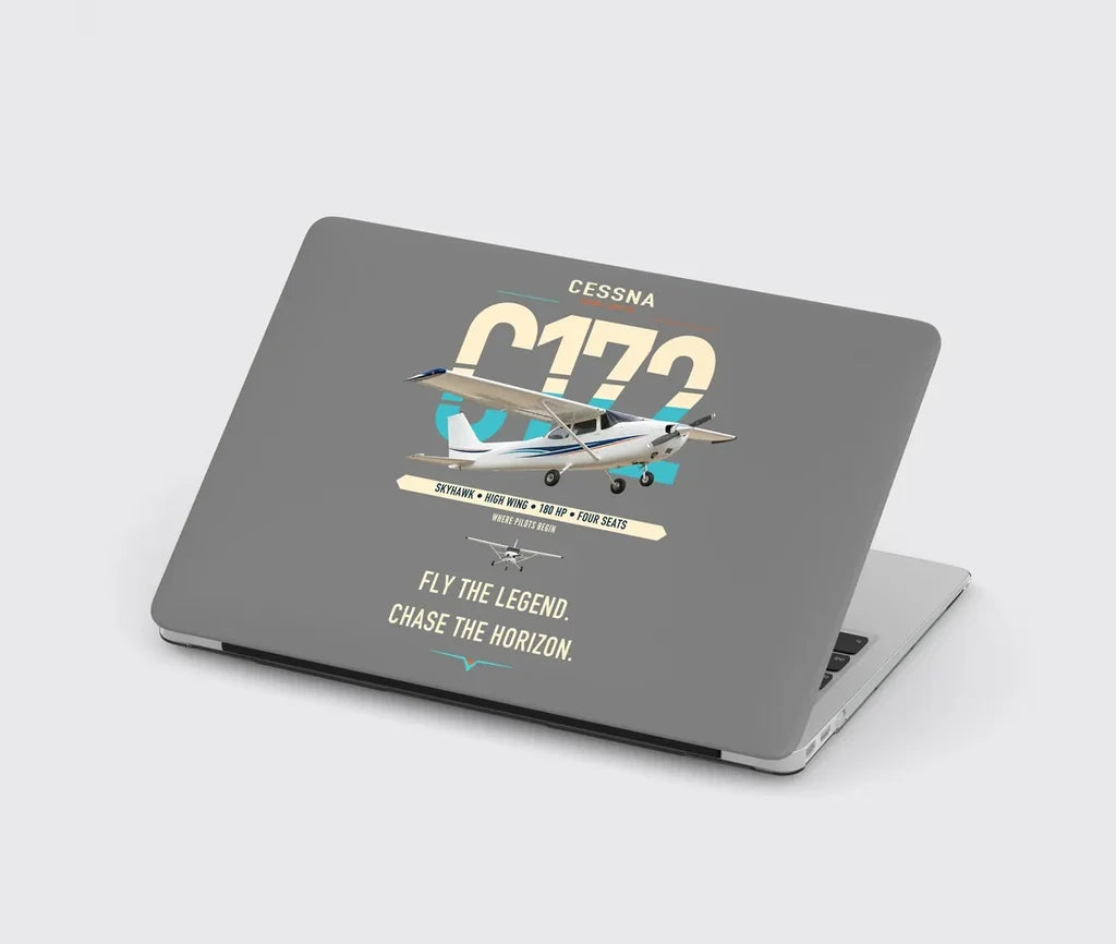 Cessna 172 Skyhawk design on gray MacBook case