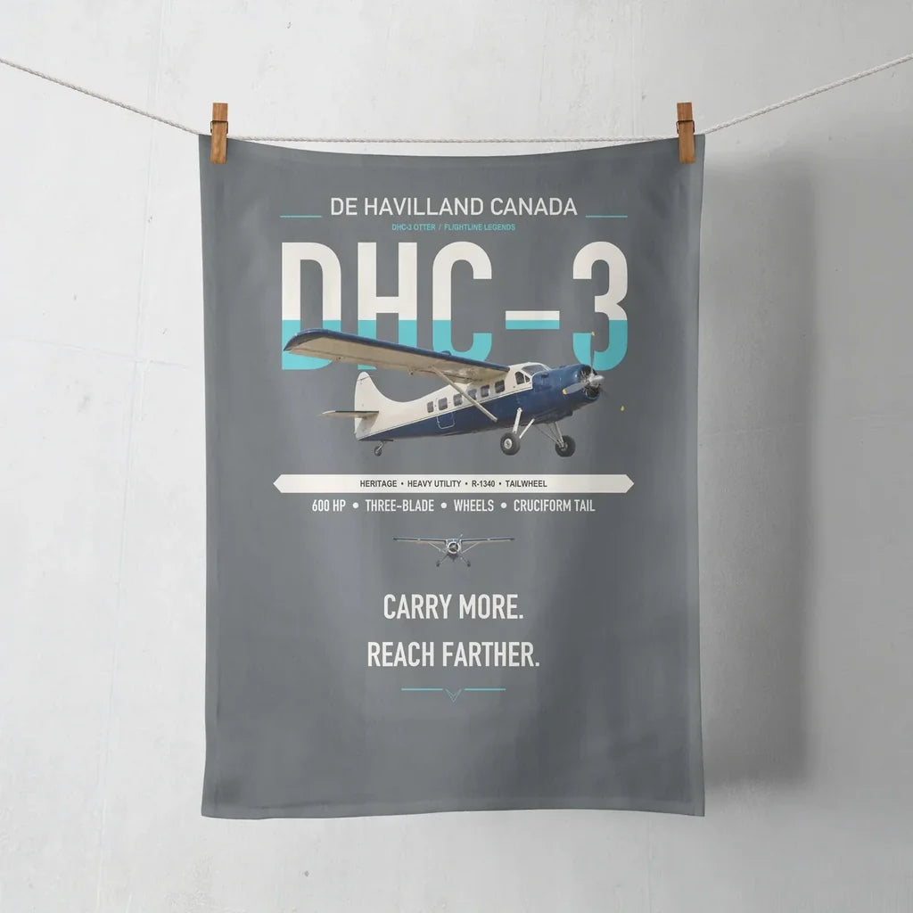 DHC-3 Otter design on gray towel