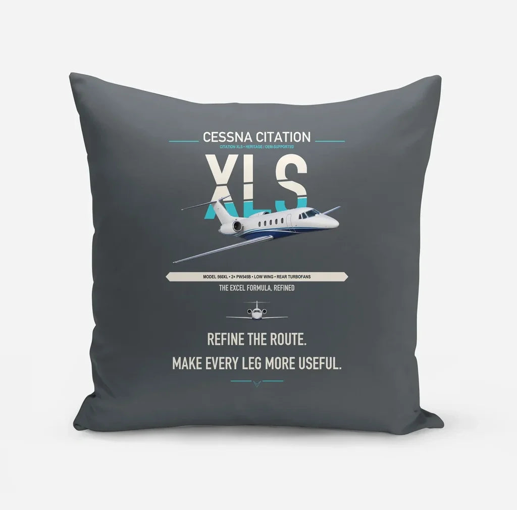 Cessna Citation XLS design on gray pillow