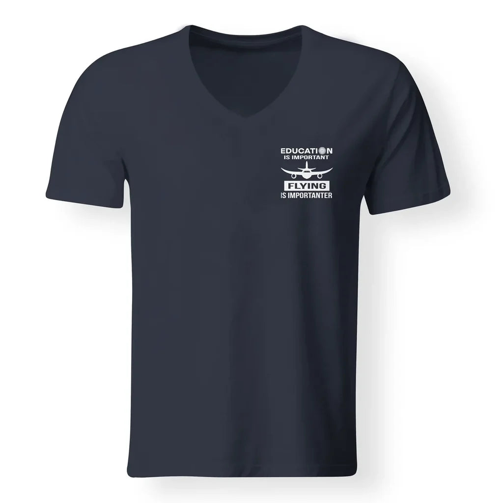 Flying is Importanter Designed V-Neck T-Shirts - view 11