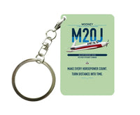 Thumbnail for Mooney M20J 201 design on light green designed key chain, double-side print