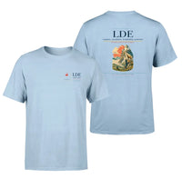 Thumbnail for Tarbes–Lourdes–Pyrénées Airport (LDE) design printed on light blue double-side t-shirt