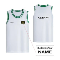 Thumbnail for A320neo & Text Designed Basketball Style Sports Tank Tops - view 11