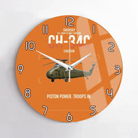 Thumbnail for Sikorsky CH-34C Choctaw design on orange no frame wall clock