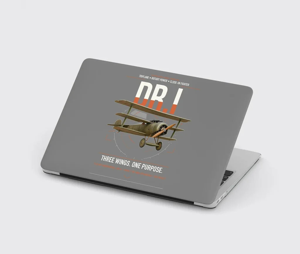 Fokker Dr.I design on gray MacBook case