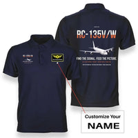 Thumbnail for RC-135V W Rivet Joint design on navy blue+name double-side polo t-shirt, double-side print