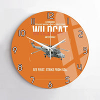 Thumbnail for Leonardo AW159 Wildcat HMA2 design on orange no frame wall clock