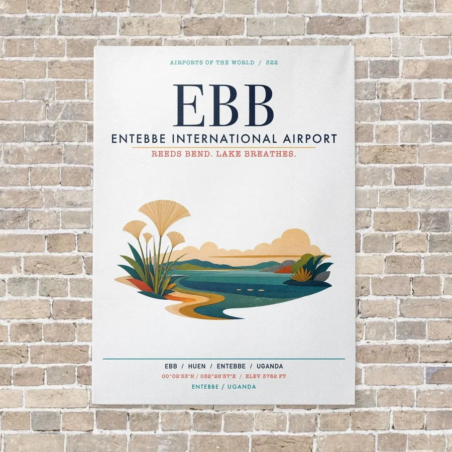 Entebbe International Airport EBB vertical canvas print - no frame - white background