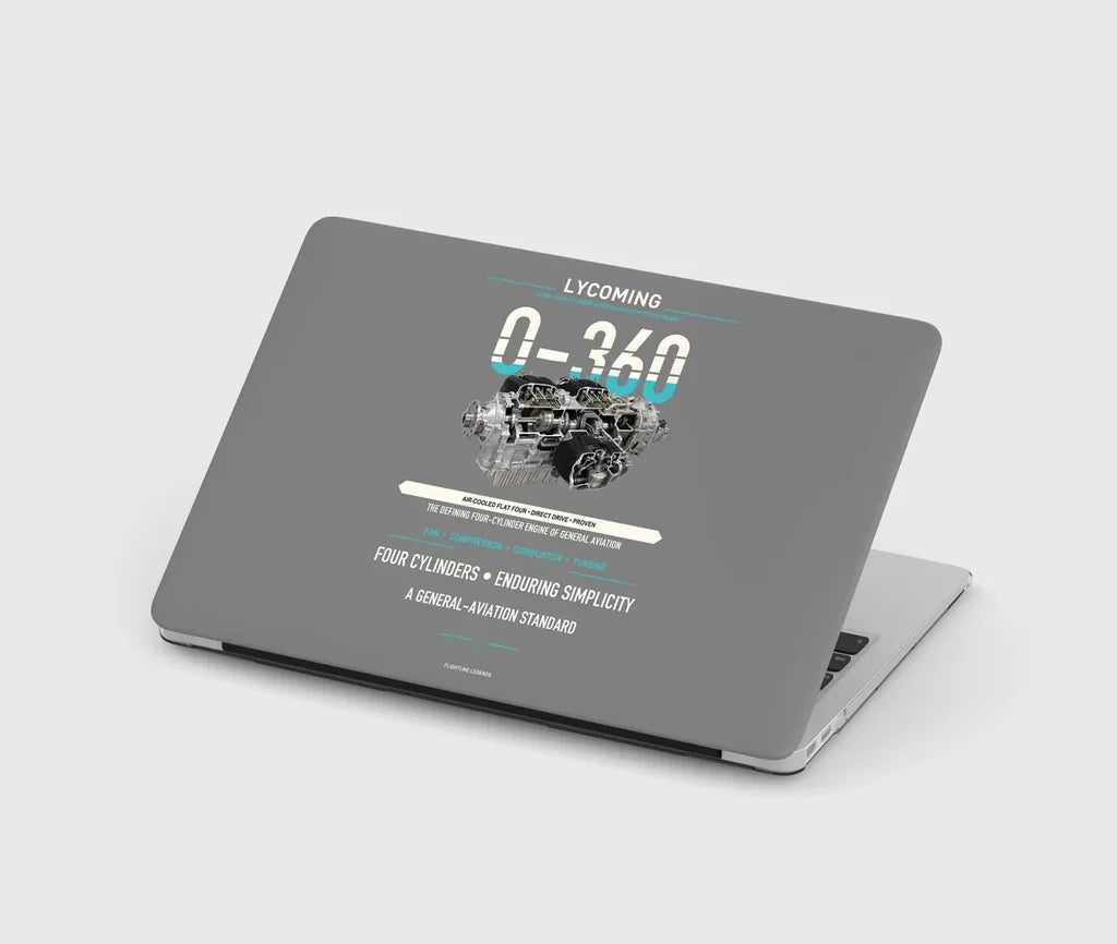 O-360 design on gray MacBook case