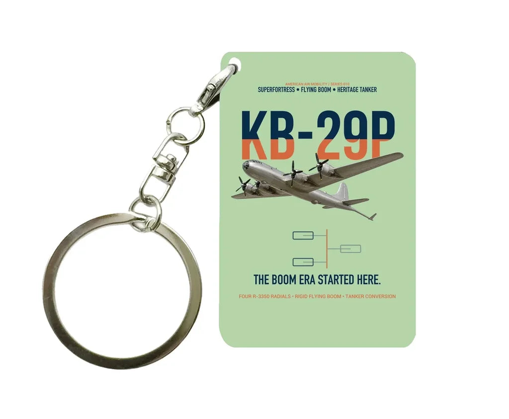 KB-29P SUPERFORTRESS design on light green designed key chain, double-side print