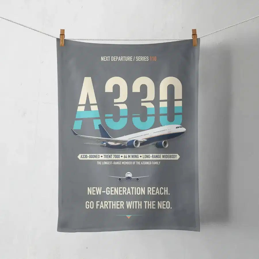 Airbus A330-800neo design on gray towel