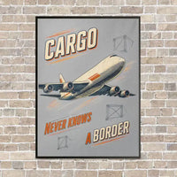 Thumbnail for Cargo Never Knows A Border vertical canvas print - framed - light gray background