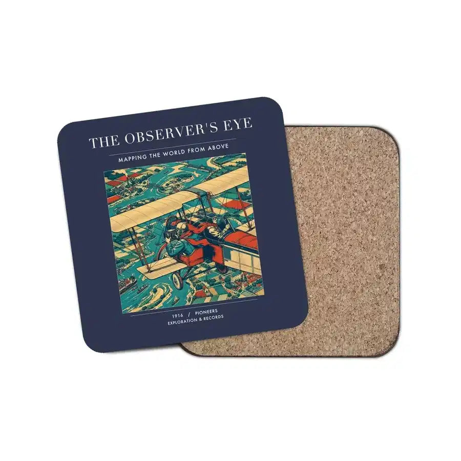 The Observer's Eye - Designed Coasters design on navy blue 1-piece