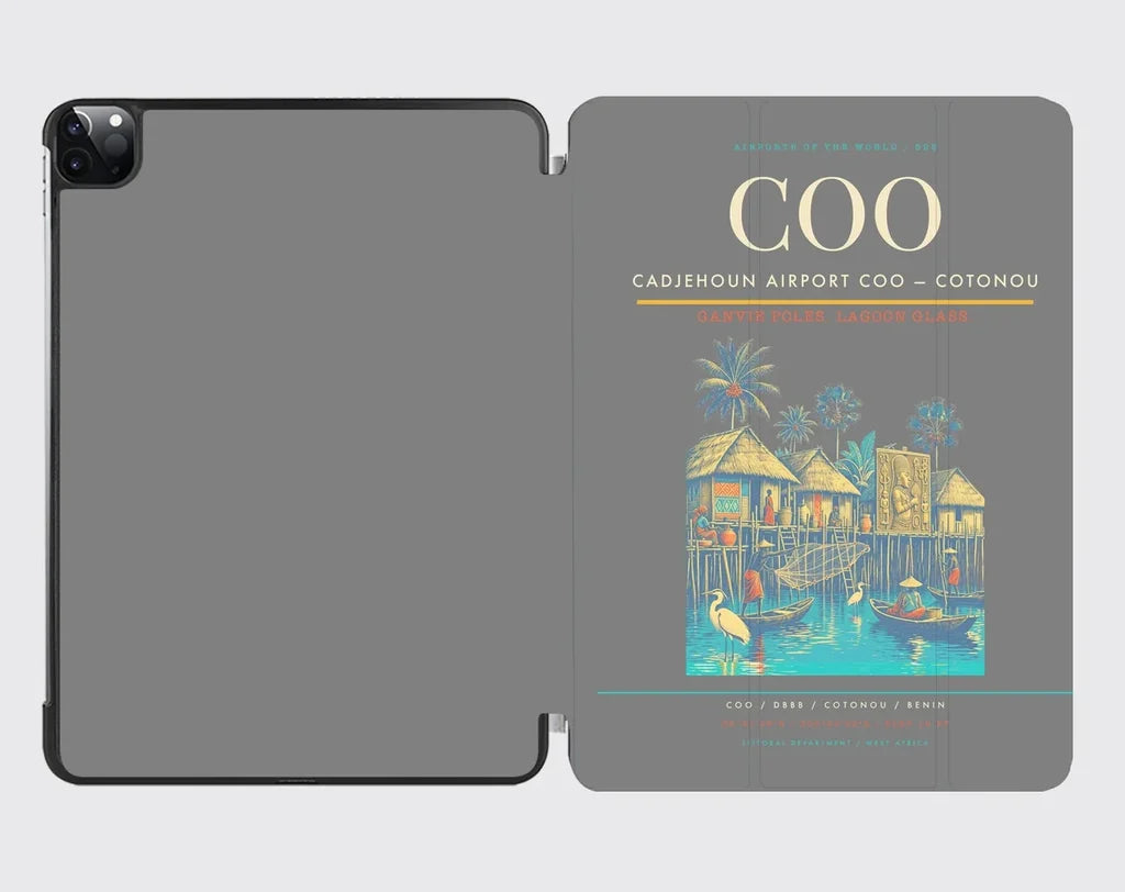Cadjehoun Airport (COO) design on gray ipad tablet case