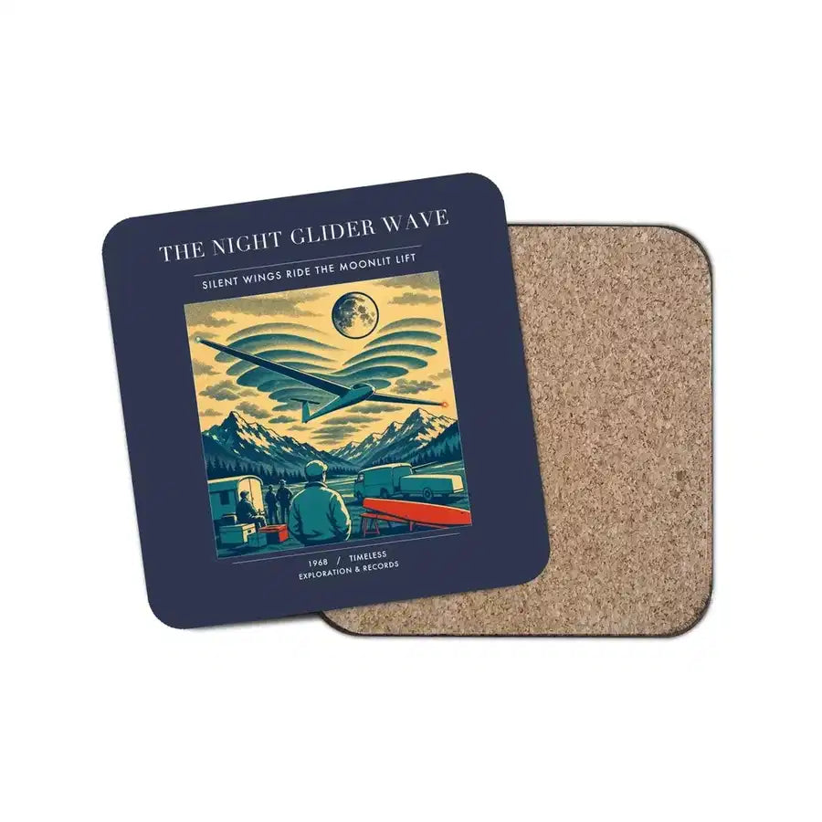 The Night Glider Wave - Designed Coasters design on navy blue 1-piece