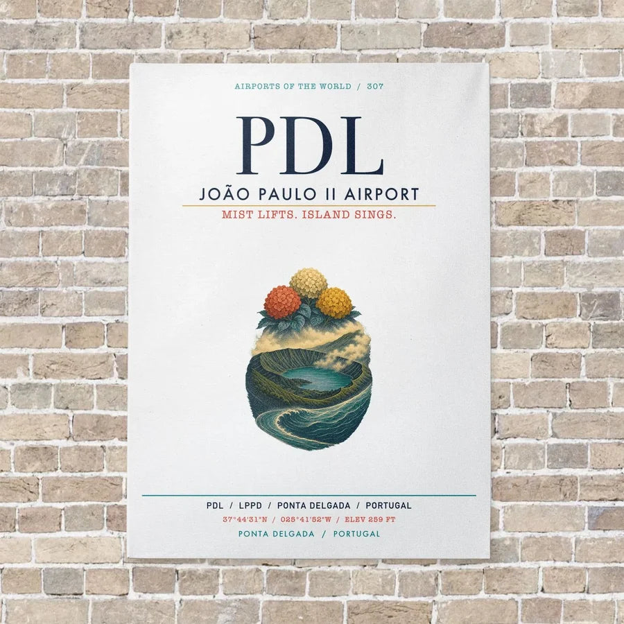 João Paulo II Airport PDL vertical canvas print - no frame - white background